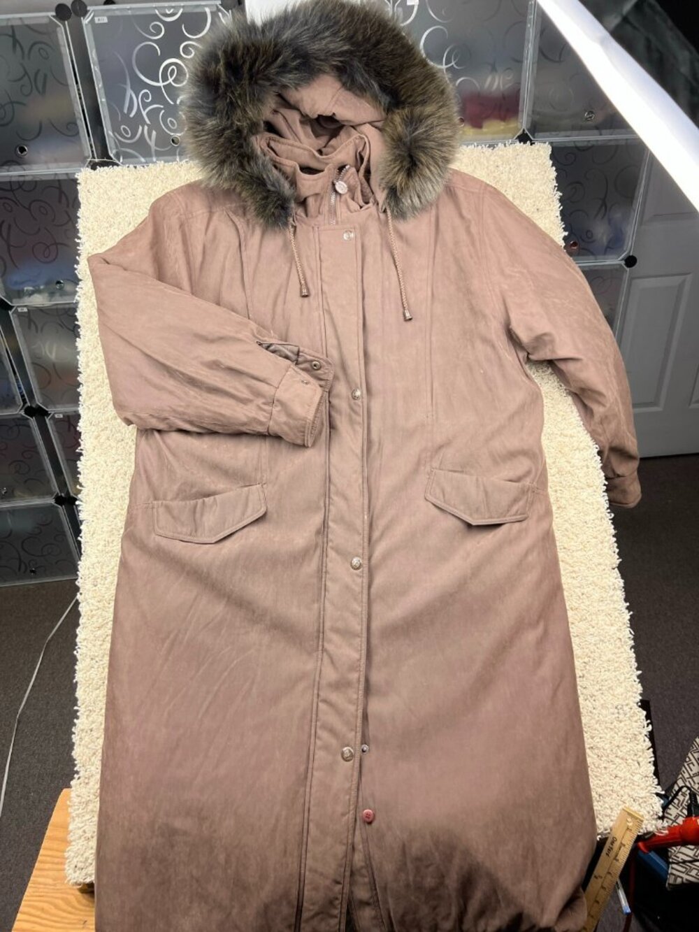 J. G. Hook Long Winter Coat Brown Russia Women Jacket Petite Large FOX Fur Parka